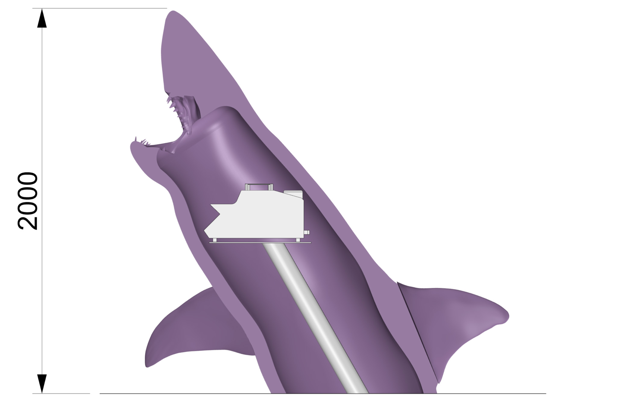 White shark cavity for smoke machine